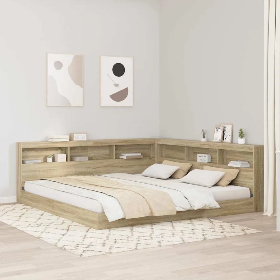 Tête de lit de rangement Chêne Sonoma 200 cm Bois d'ingénierie
