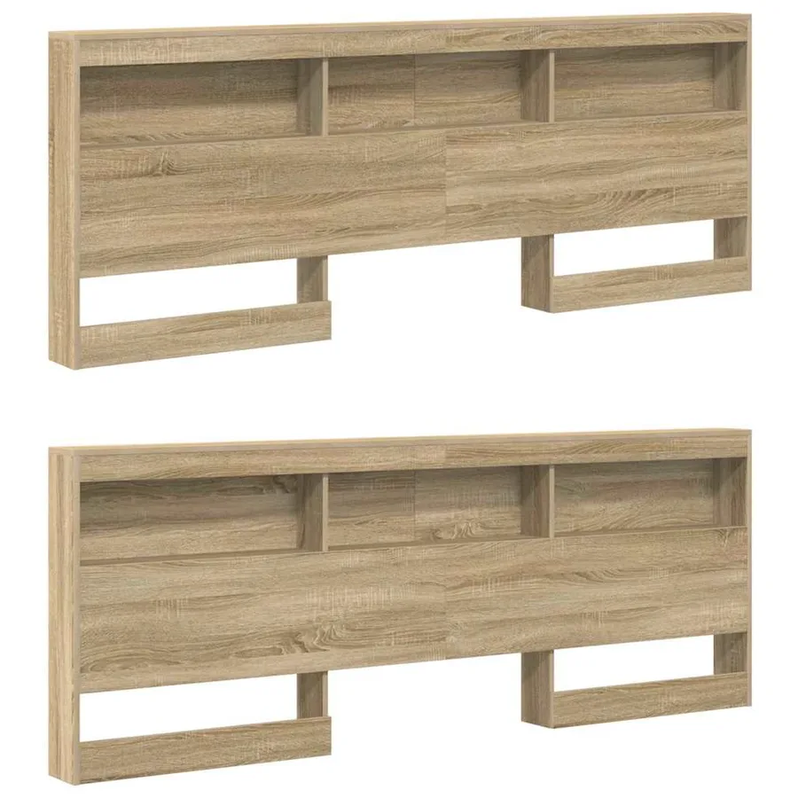 Tête de lit de rangement Chêne Sonoma 200 cm Bois d'ingénierie - 5