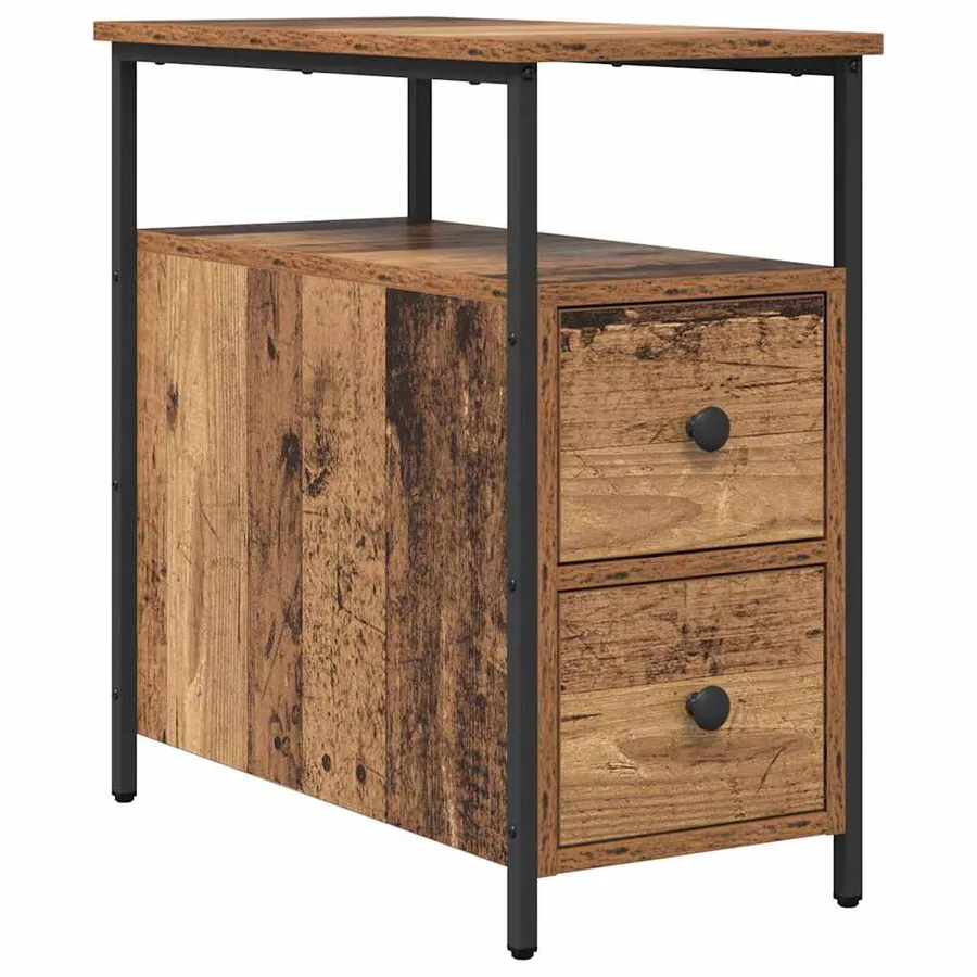Cabinet de chevet Bois ancien 30 x 60 x 60 cm Bois d'ingénierie - 2
