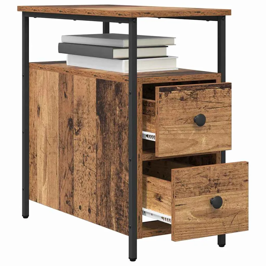 Cabinet de chevet Bois ancien 30 x 60 x 60 cm Bois d'ingénierie - 3