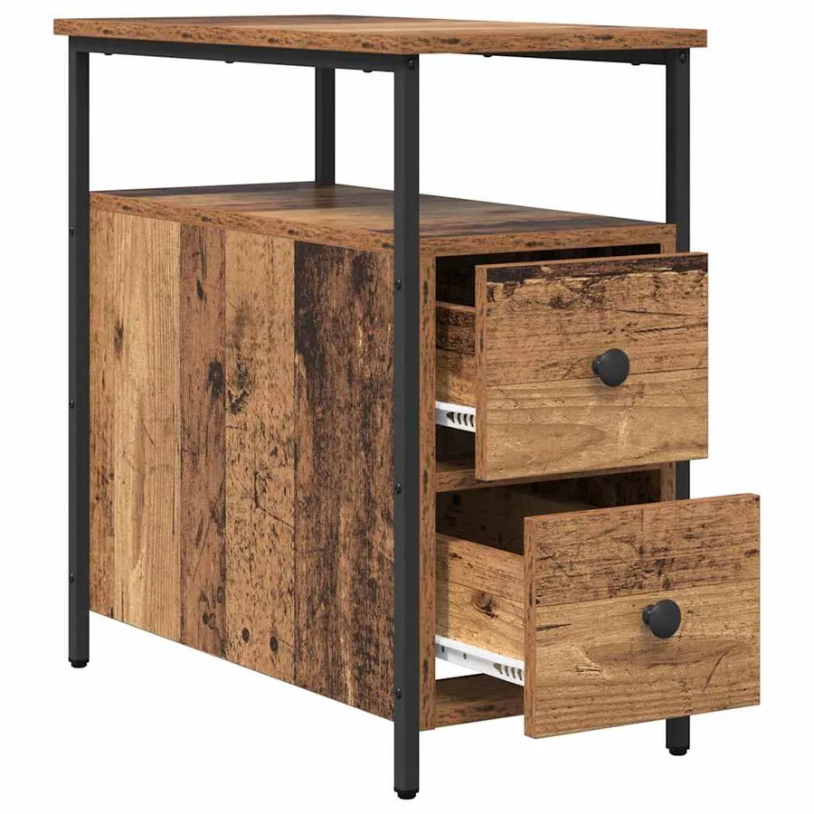 Cabinet de chevet Bois ancien 30 x 60 x 60 cm Bois d'ingénierie - 5