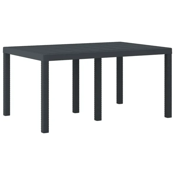 Table de Jardin Anthracite 150 x 100 x 73 cm polyrotin