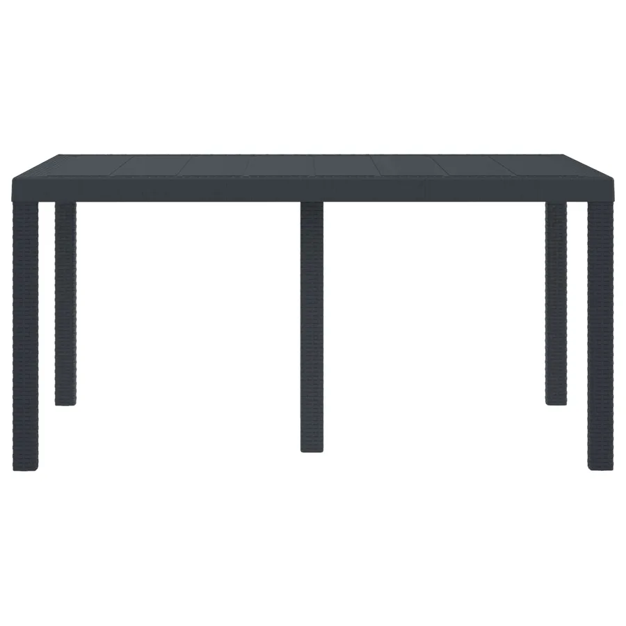 Table de Jardin Anthracite 150 x 100 x 73 cm polyrotin - 2