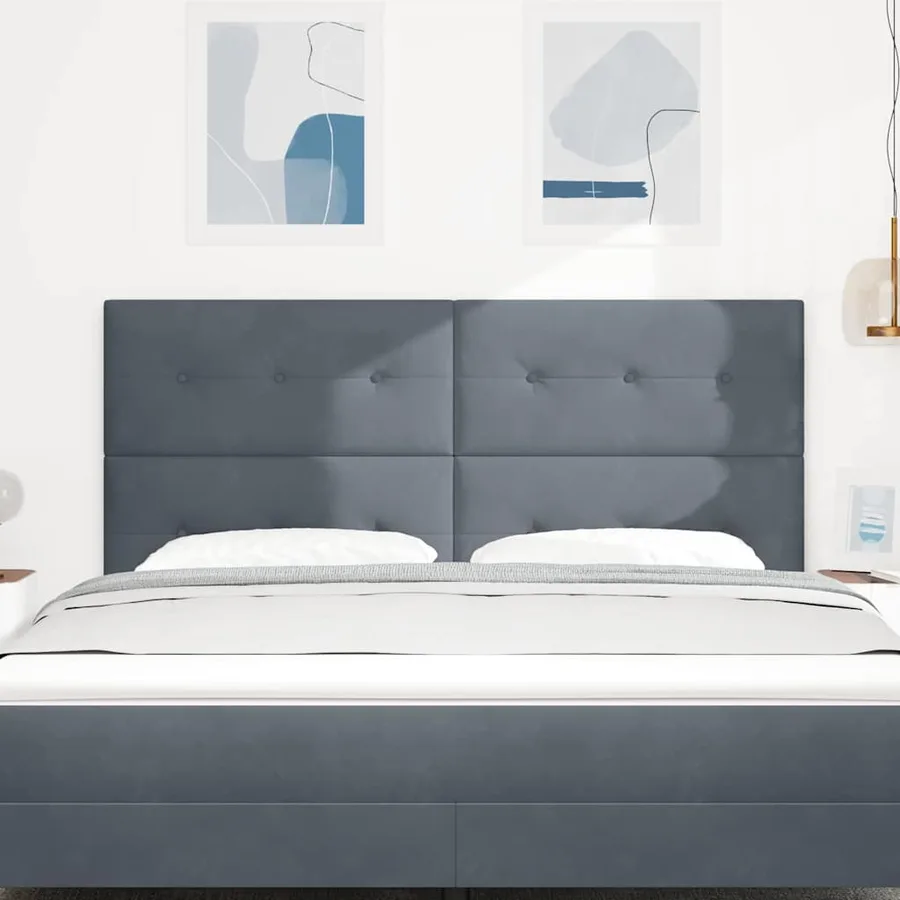 Tête de lit Gris foncé 180 cm Velours - 3