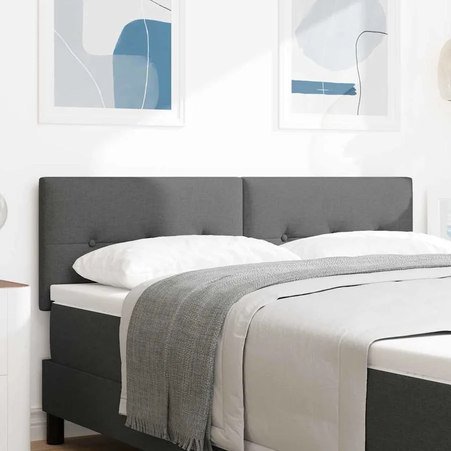 Tête de lit réglable en hauteur Gris foncé 160 cm tissu