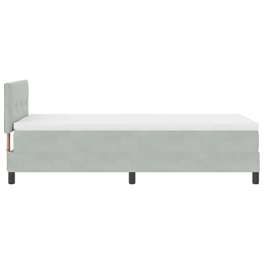 Lit à ressort LED Gris clair 90 x 190 cm Velours - 9