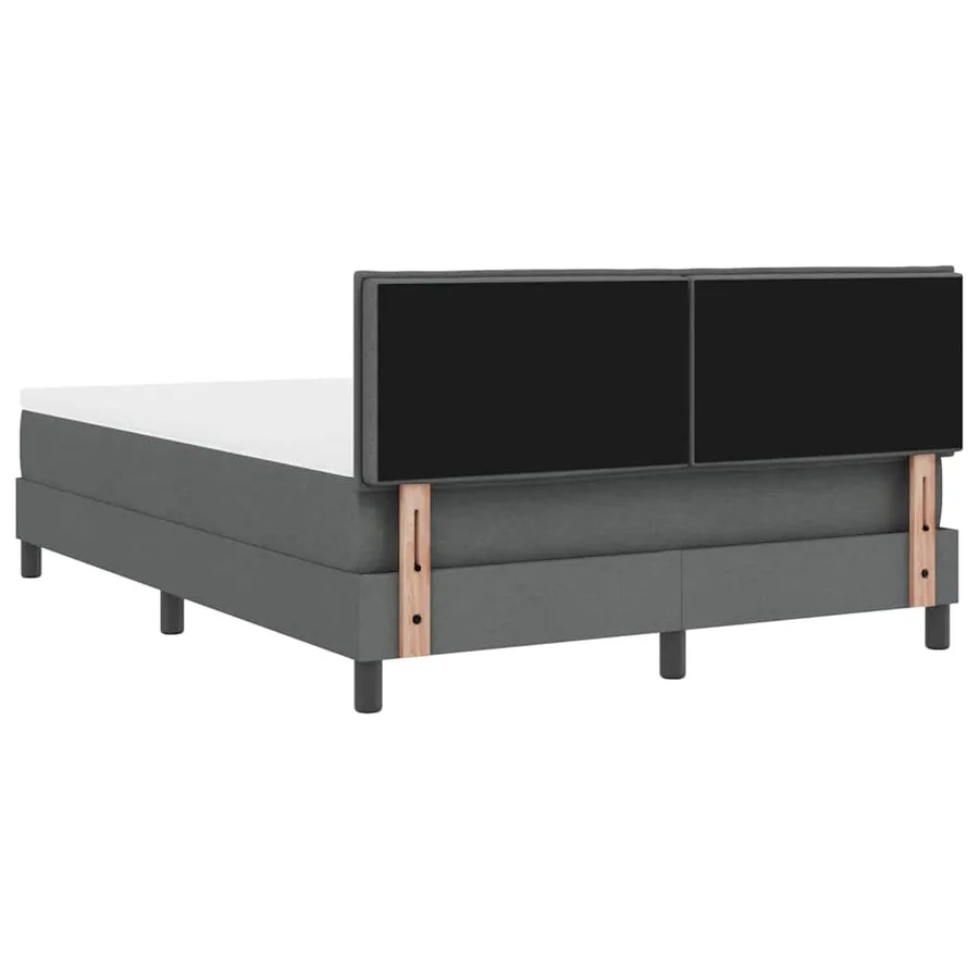Lit à ressorts avec bandes LED Gris foncé 160 x 200 cm tissu - 10