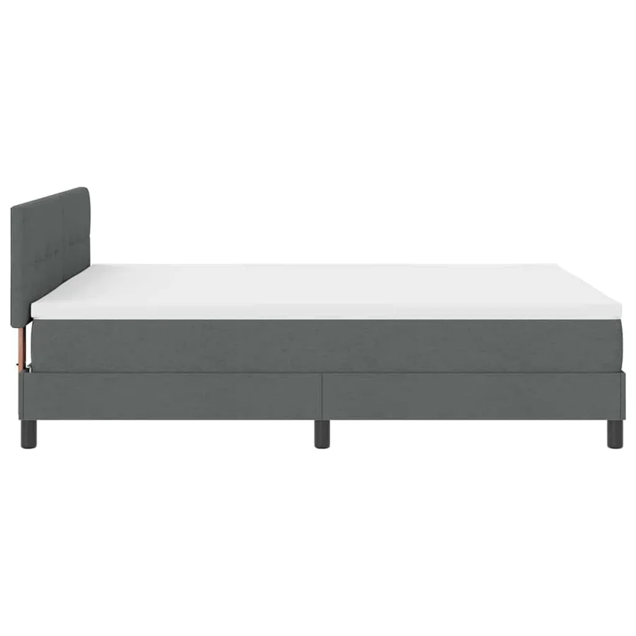 Lit à ressorts avec bandes LED Gris foncé 160 x 200 cm tissu - 9