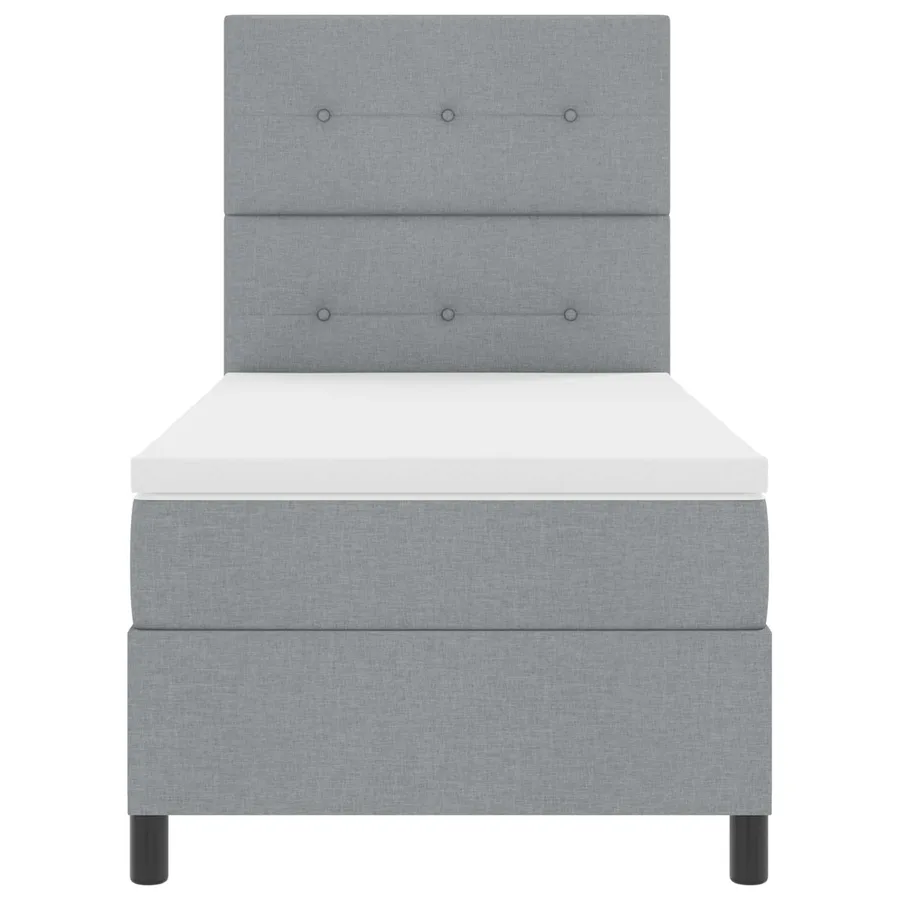Lit à ressorts avec bandes LED Gris clair 90 x 200 cm tissu - 4