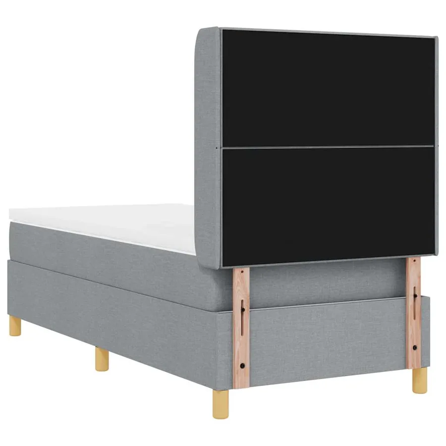 Lit à ressorts avec bandes LED Gris clair 90 x 200 cm tissu - 10