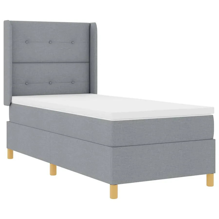 Lit à ressorts avec bandes LED Gris clair 90 x 200 cm tissu - 2