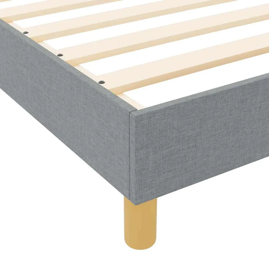 Cadre de lit avec tête de lit Gris clair 90 x 200 cm tissu - 11