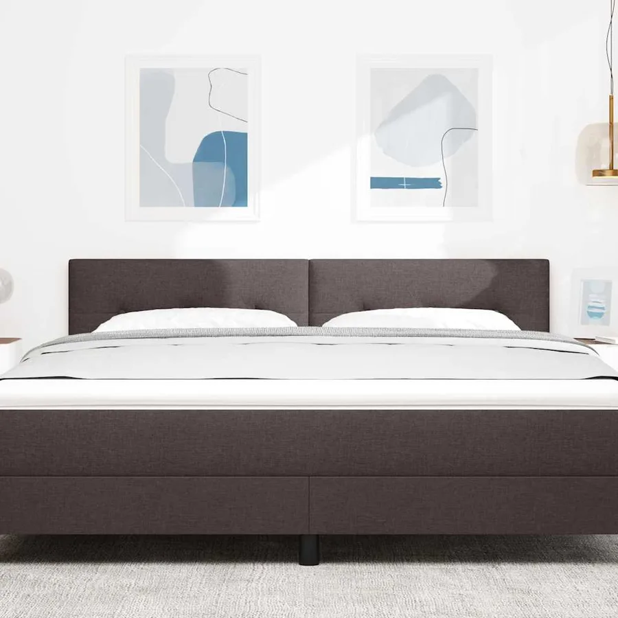 Tête de lit réglable en hauteur Marron foncé 180 cm tissu - 3