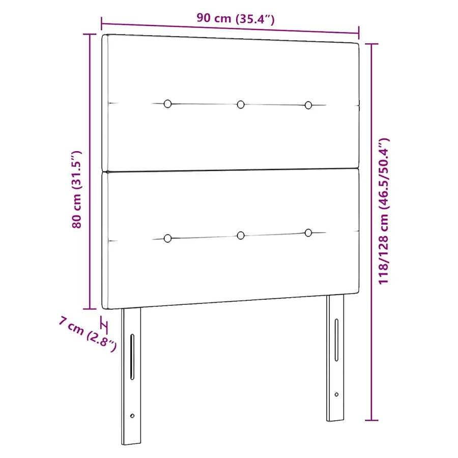 Tête de lit réglable en hauteur Marron foncé 90 cm tissu - 9