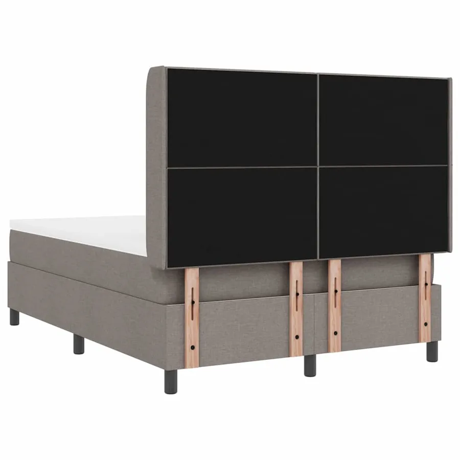 Lit à ressort LED avec tête de lit Taupe 160 x 200 cm tissu - 10