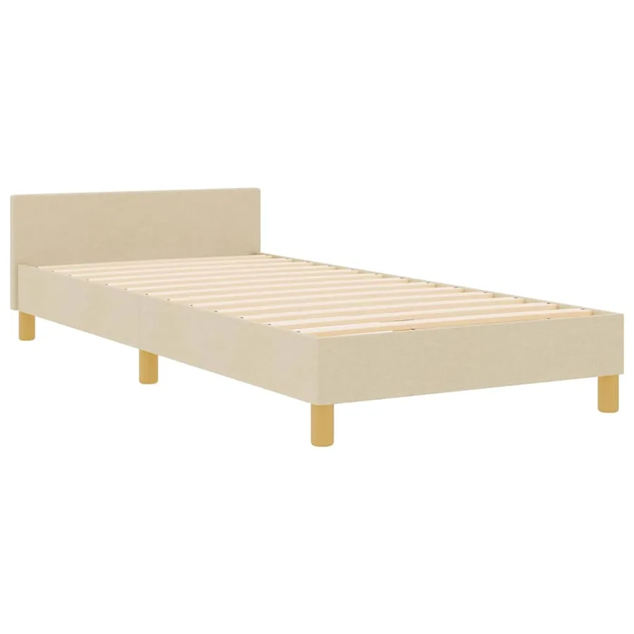 Cadre de lit avec tête de lit Crème 80 x 200 cm tissu - 4