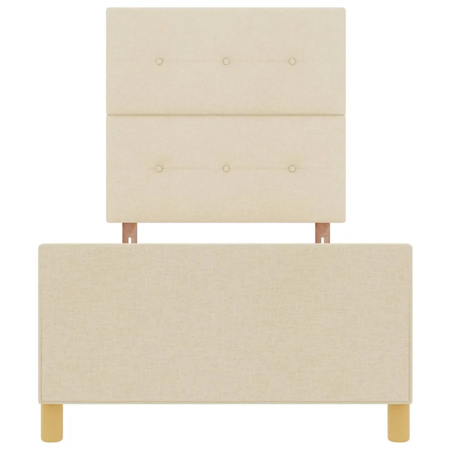 Cadre de lit avec tête de lit Crème 80 x 200 cm tissu - 7