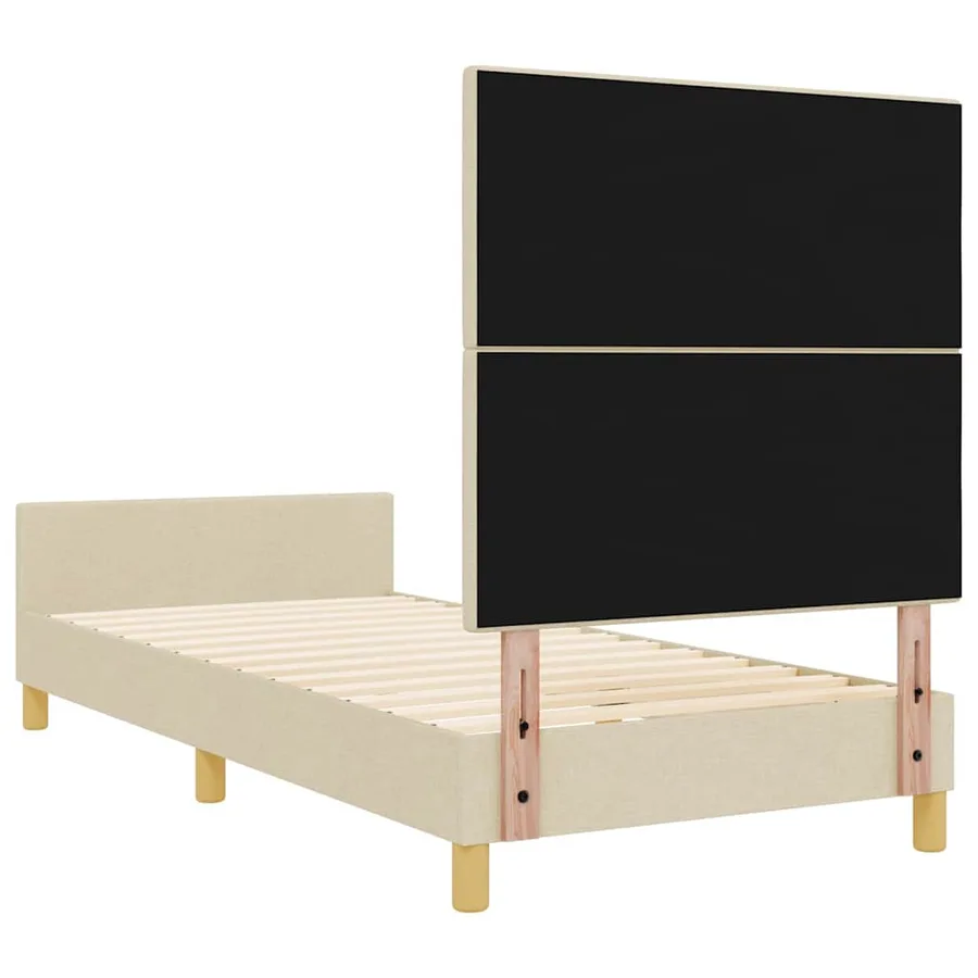 Cadre de lit avec tête de lit Crème 80 x 200 cm tissu - 9