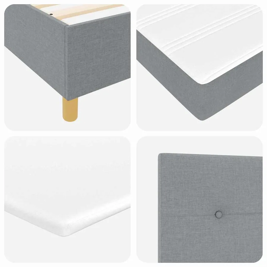 Lit à ressorts avec bandes LED Gris clair 160 x 200 cm tissu - 8