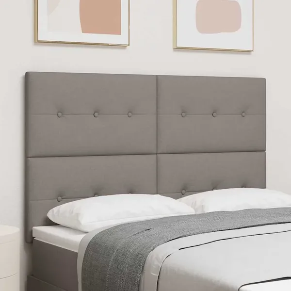 Tête de lit LED avec bandes LED Taupe 160 cm tissu