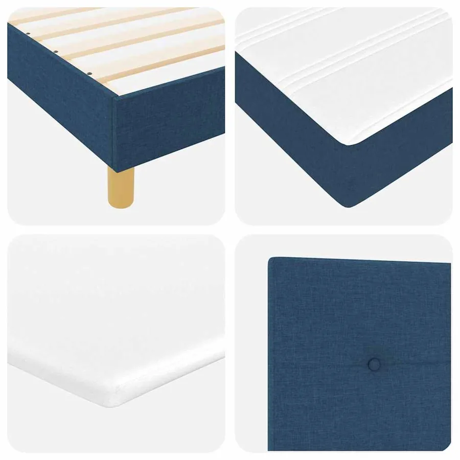 Lit à ressort LED avec bandes LED Bleu 120 x 190 cm tissu - 11