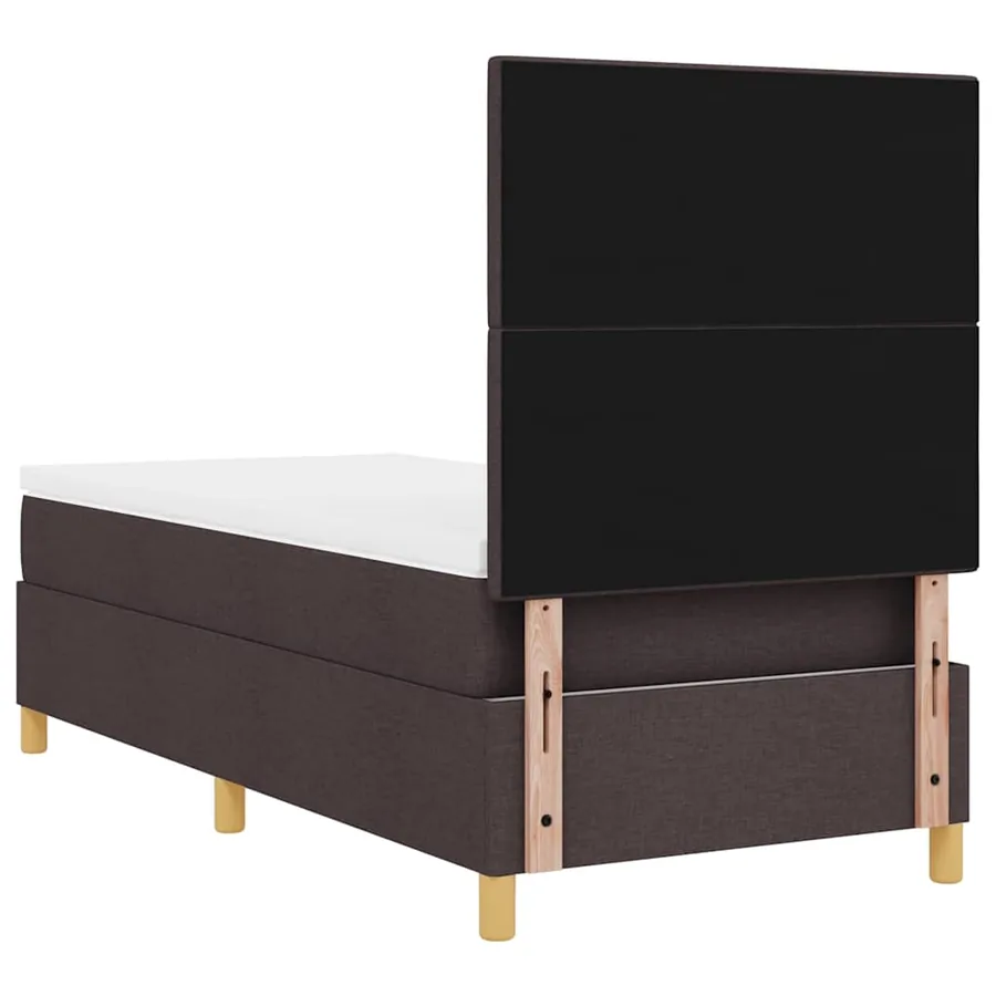 Lit à ressort LED Marron foncé 90 x 200 cm tissu - 8