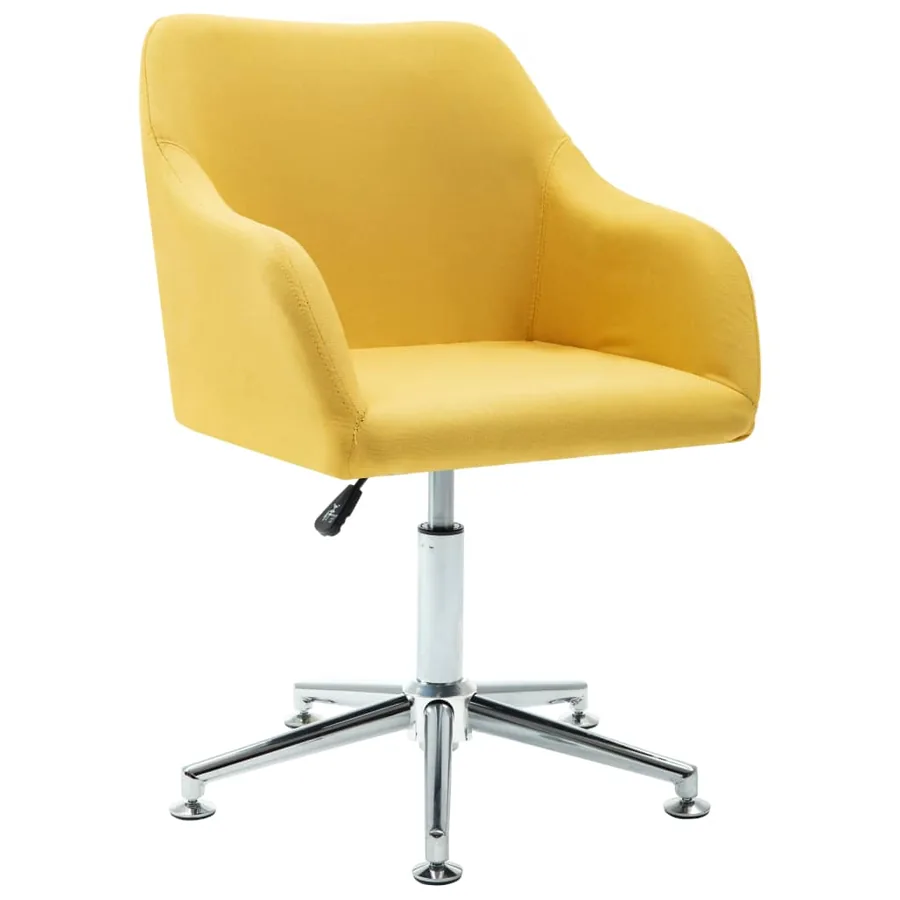 Chaise pivotante à manger jaune tissu