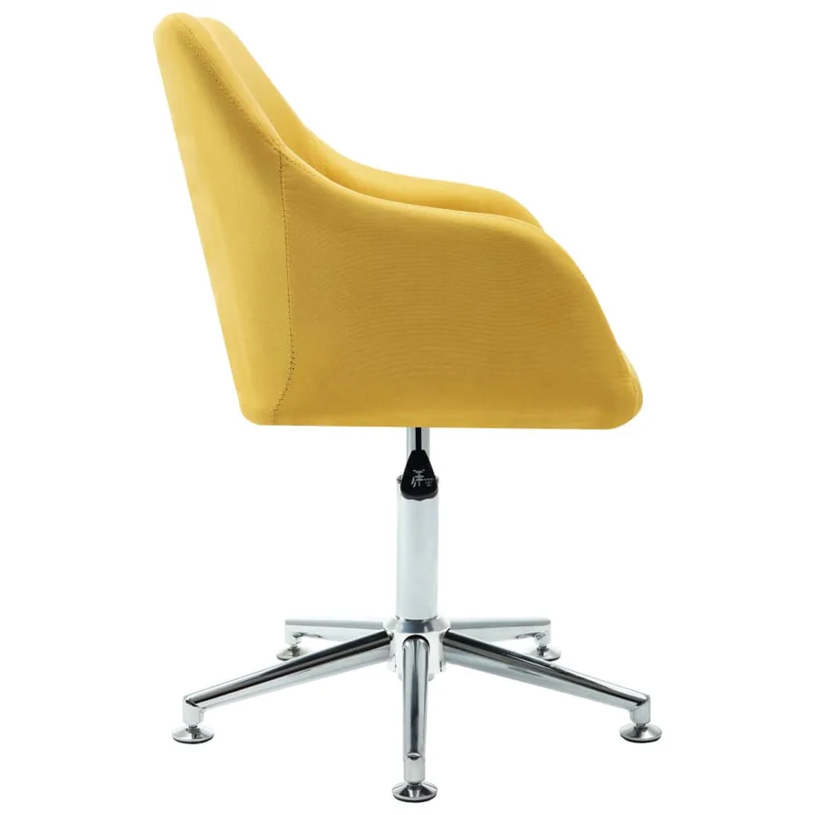 Chaise pivotante à manger jaune tissu - 3