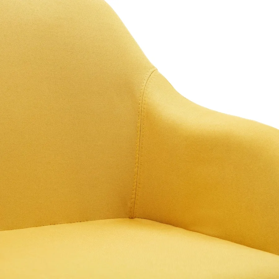 Chaise pivotante à manger jaune tissu - 6