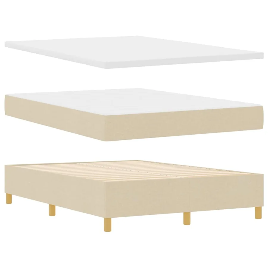 Lit à ressort LED avec tête de lit Crème 160 x 200 cm tissu - 7
