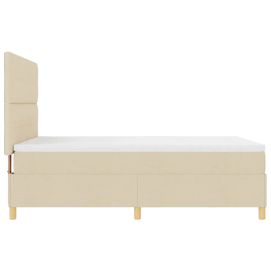 Lit à ressort LED avec tête de lit Crème 160 x 200 cm tissu - 9