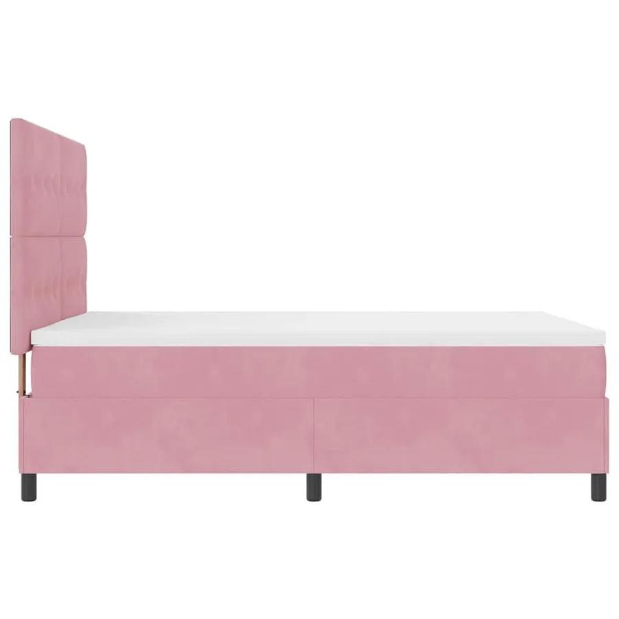 Lit à ressort LED avec tête de lit Rose 140 x 200 cm Velours - 9