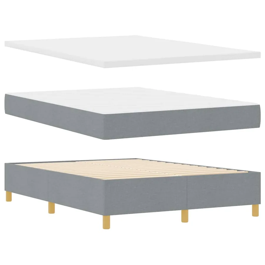Lit à ressorts avec tête de lit Gris clair 200 x 160 cm tissu - 4