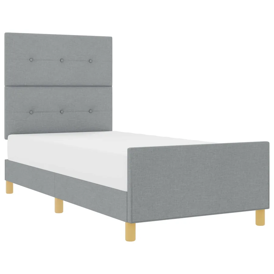 Cadre de lit avec tête de lit Gris clair 80 x 200 cm tissu - 2