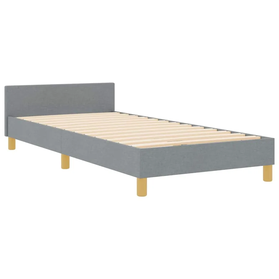 Cadre de lit avec tête de lit Gris clair 80 x 200 cm tissu - 4