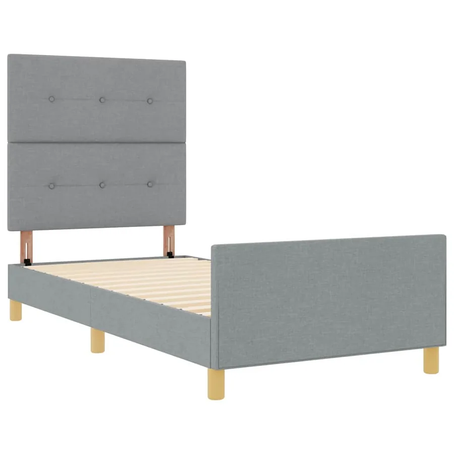 Cadre de lit avec tête de lit Gris clair 80 x 200 cm tissu - 5