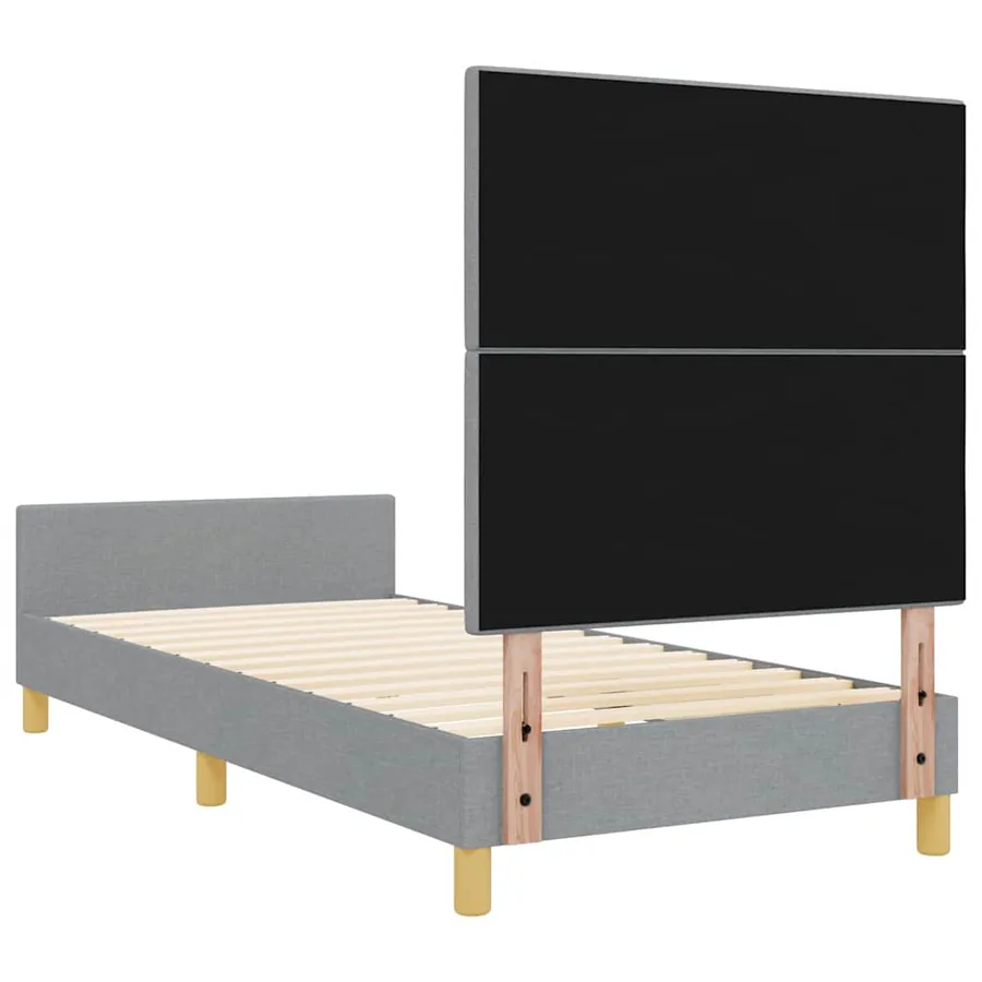 Cadre de lit avec tête de lit Gris clair 80 x 200 cm tissu - 9