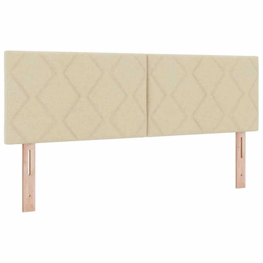 Lit à ressorts avec tête de lit Crème 200 x 160 cm tissu - 3