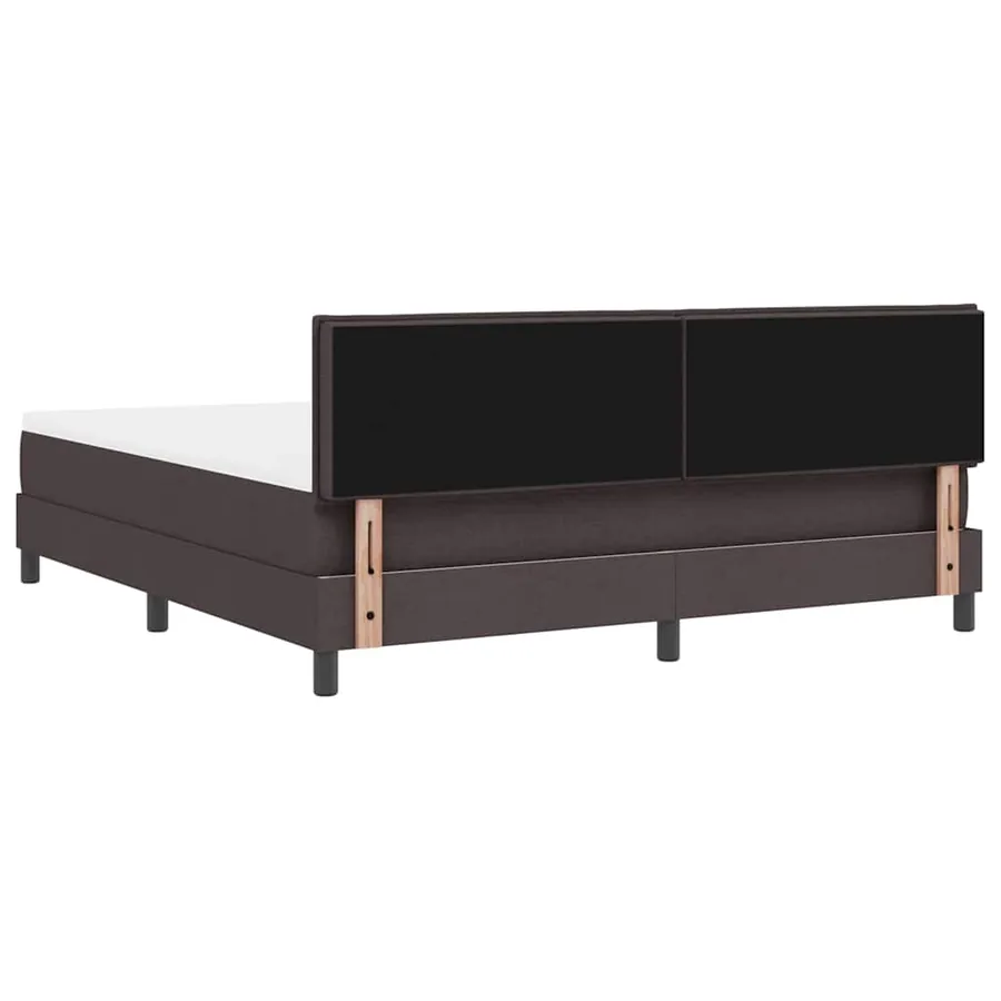 Lit à ressorts avec bandes LED Marron foncé 180 x 200 cm tissu - 10