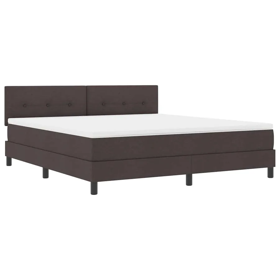 Lit à ressorts avec bandes LED Marron foncé 180 x 200 cm tissu - 2
