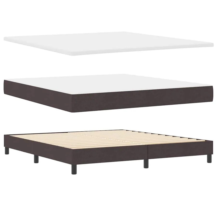 Lit à ressorts avec bandes LED Marron foncé 180 x 200 cm tissu - 6