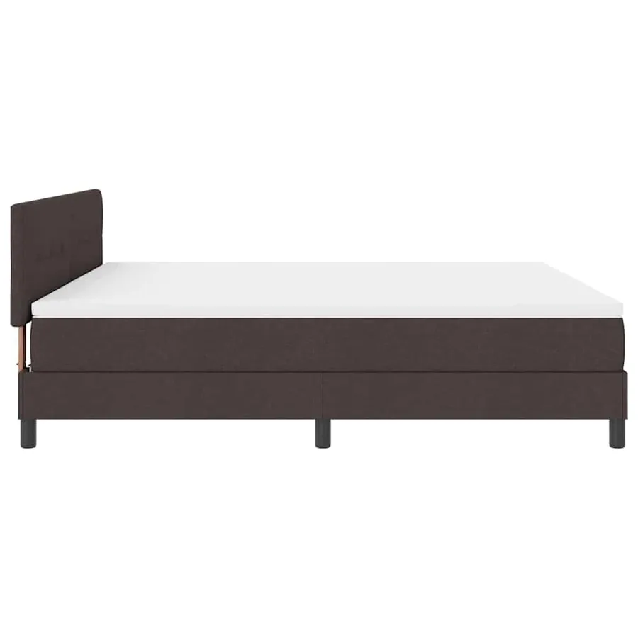 Lit à ressorts avec bandes LED Marron foncé 180 x 200 cm tissu - 9