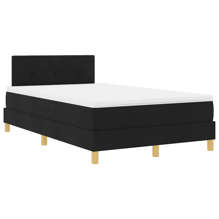 Lit à ressorts avec coussin Noir 120 x 200 cm tissu - 4