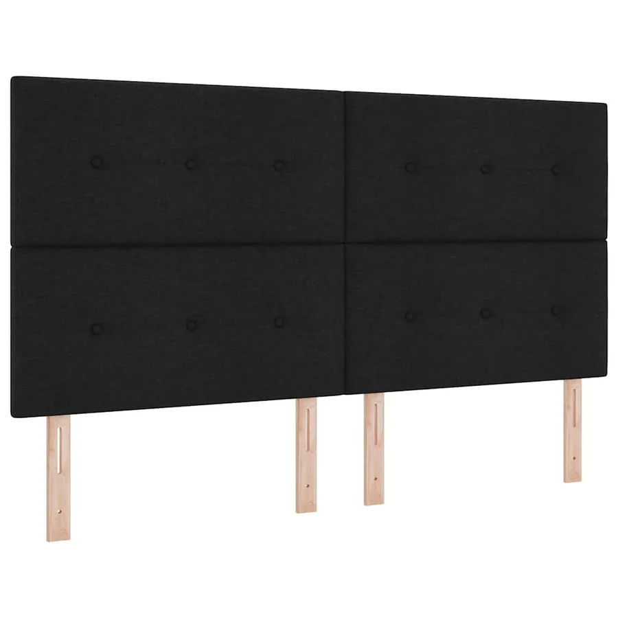 Lit à ressort LED avec tête de lit Noir 180 x 200 cm tissu - 7