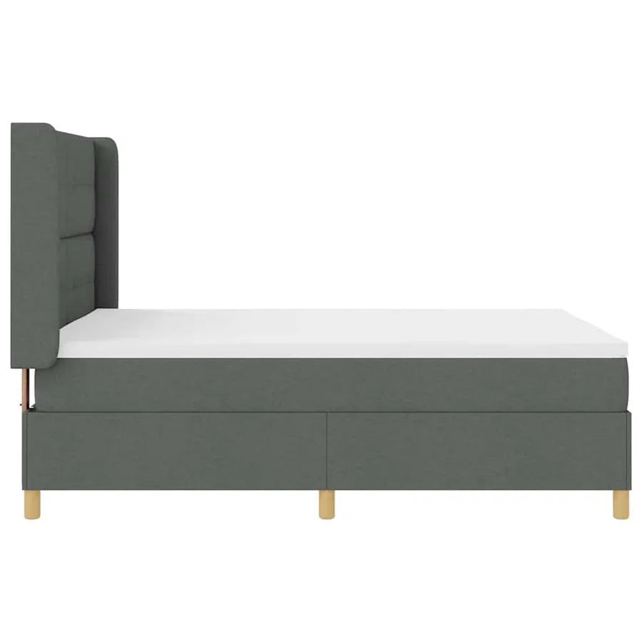 Lit à ressorts avec bandes LED Gris 140 x 190 cm tissu - 9