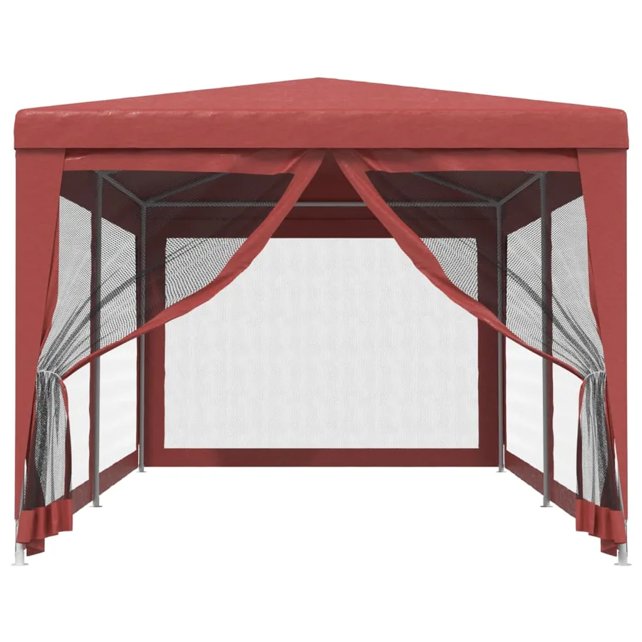 Tente de fête avec 6 parois latérales en maille Rouge 3x6m PEHD - 3