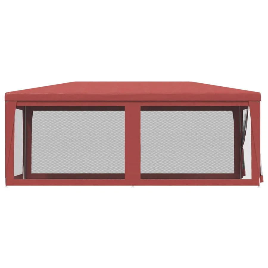 Tente de fête avec 6 parois latérales en maille Rouge 3x6m PEHD - 4