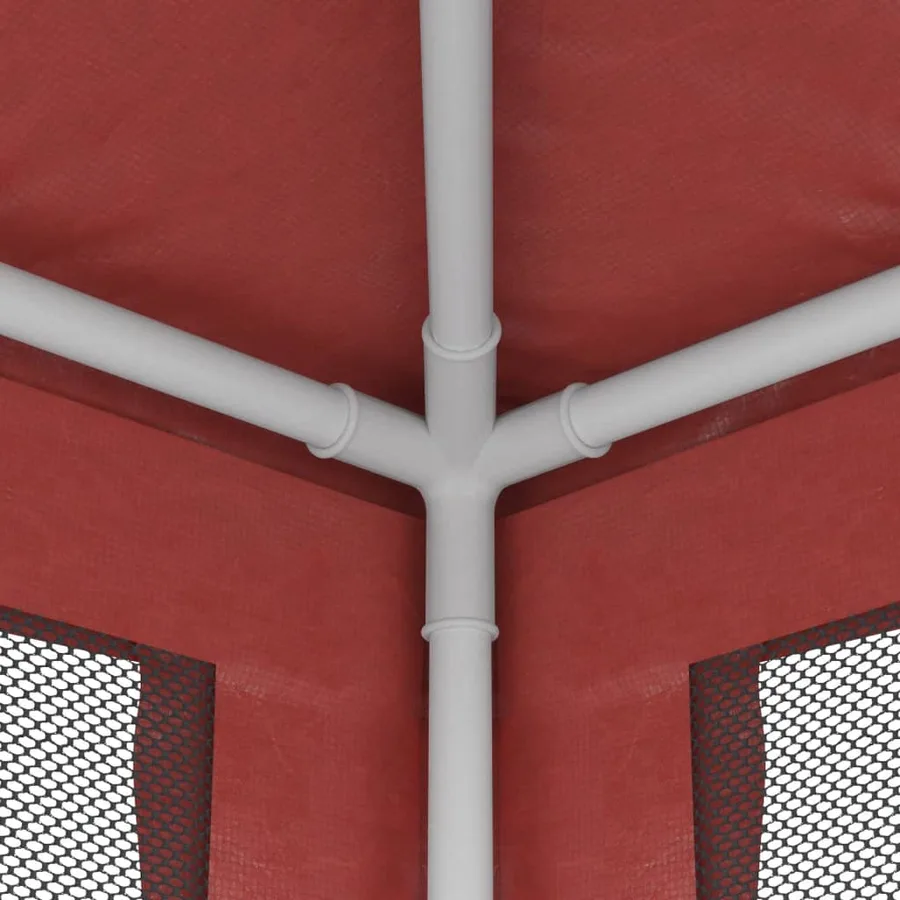 Tente de fête avec 6 parois latérales en maille Rouge 3x6m PEHD - 6