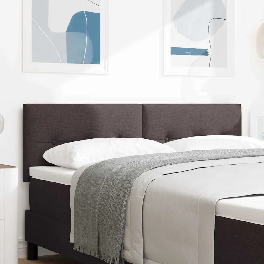 Tête de lit réglable en hauteur Marron foncé 160 cm tissu