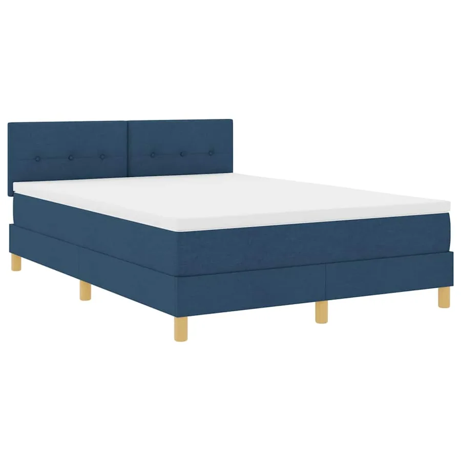 Lit à ressort LED avec bandes LED Bleu 140 x 200 cm tissu - 2